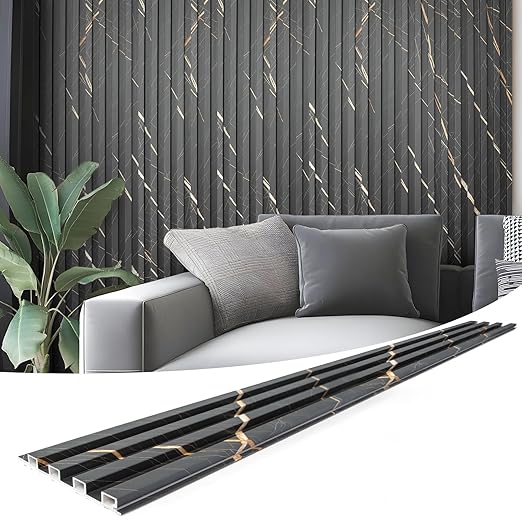Art3d 8-Pack WPC Slat Panel for Interior Decor, Decorative Fluted Accent Wall by Art3d