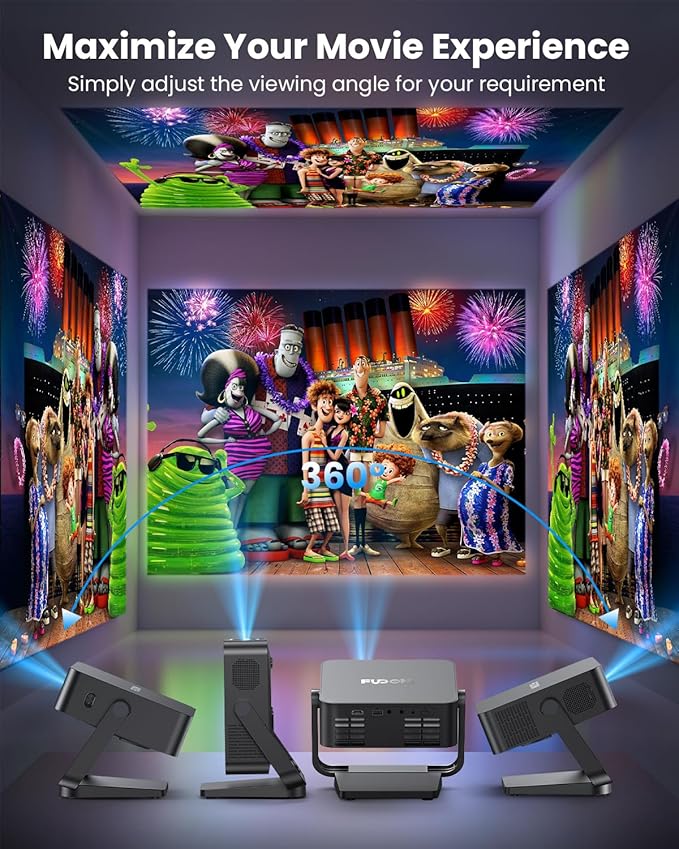FUDONI Smart Projector with WiFi 6 and Bluetooth, 1080P Full HD Projector - Image 6