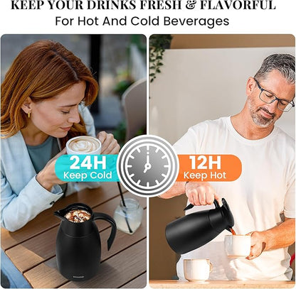 51 Oz Thermal Coffee Carafe, Stainless Steel Insulated Vacuum coffee crafts to - Image 3