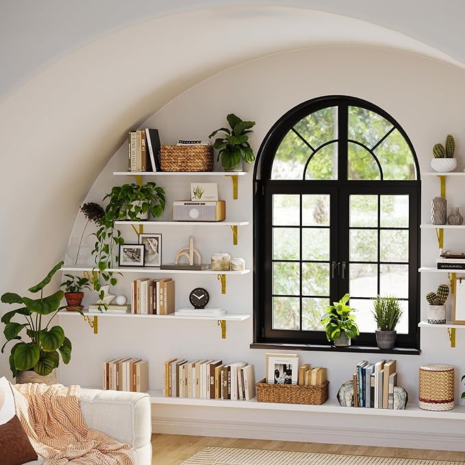 DINZI LVJ Long Wall Shelves, 47.3" Large Floating Shelves Set of 4, Farmhouse - Image 9