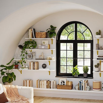 DINZI LVJ Long Wall Shelves, 47.3" Large Floating Shelves Set of 4, Farmhouse - Image 9