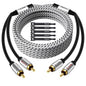 Elecan Premium RCA Cable 4 Ft 2 RCA Male to 2 RCA Male Stereo Audio Cable by Elecan