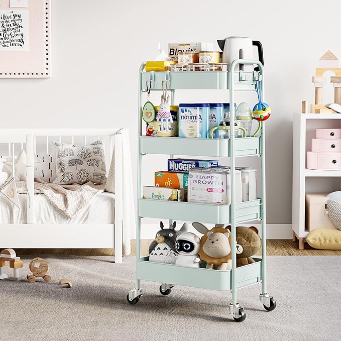TOOLF 4-Tier Metal Rolling Cart - Image 8