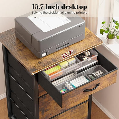 4 Drawers Mobile File Cabinet Vertical Filing Cabinet - Image 4