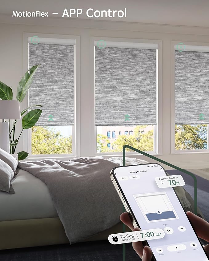 Yoolax Motorized Shades Dual Control, MotionFlex Motorized Roller Shades - Image 2