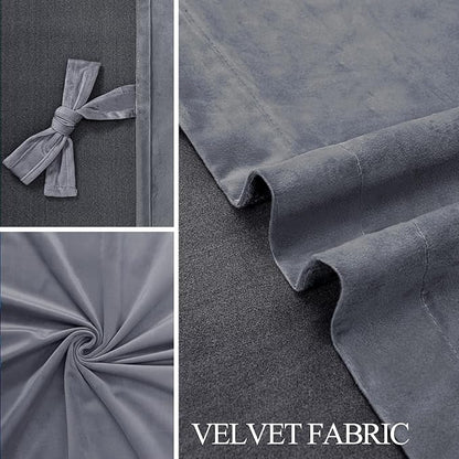 JIUZHEN Grey Velvet Curtains 84 inches - Image 5
