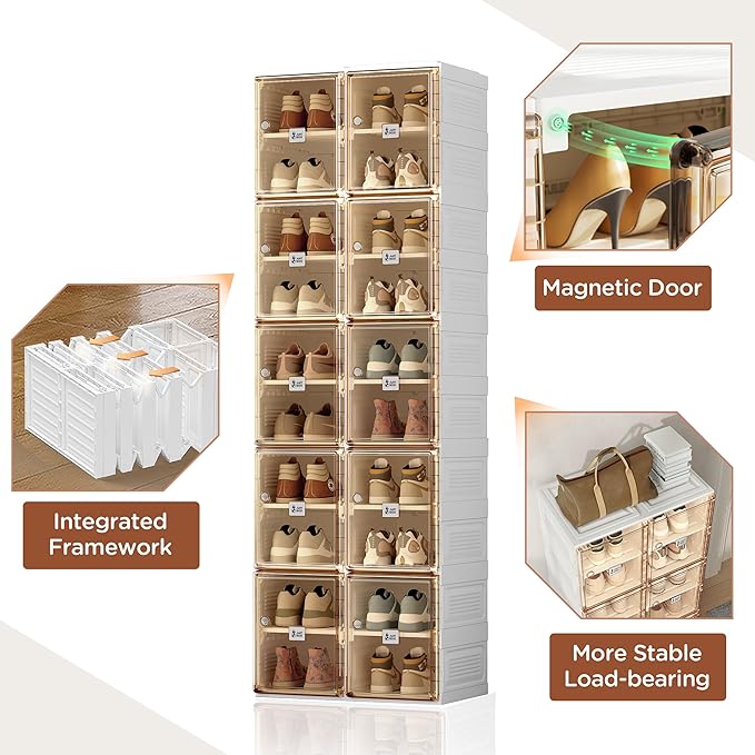 ANTBOX Shoe Organizer Storage Box, Portable Folding Shoe Rack - Image 5