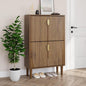 Smuxee Shoe Cabinet with 2 Flip Drawers, 23.6" Walnut Hidden Shoe Storage by Smuxee