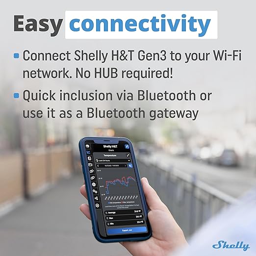 Shelly H&T Gen3 Black | Wi-Fi and Bluetooth Smart Temperature & Humidity Sensor - Image 5