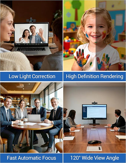 RUWBY QHD 2K Webcam with Built-in Dual Mics, Wide-Angle Lens, Privacy Cover - Image 7