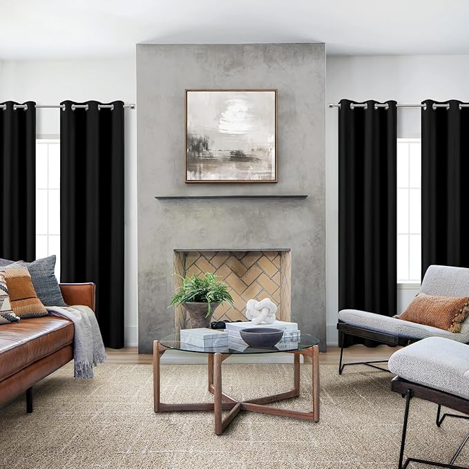 KOUFALL Black Blackout Curtains 38x84 - Image 5