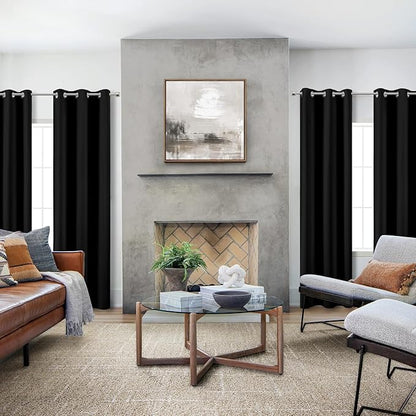 KOUFALL Black Blackout Curtains 38x84 - Image 5