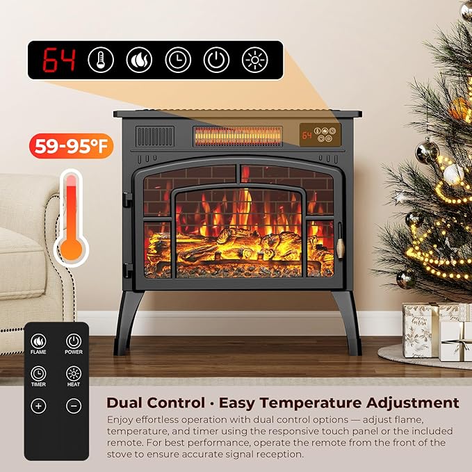 BREEZEHEAT 23" Electric Fireplace Stove - Image 3