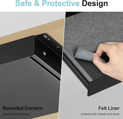Under Desk Drawer, 20.1 inch Carbon Steel Slide-Out Under Table Storage - Image 6