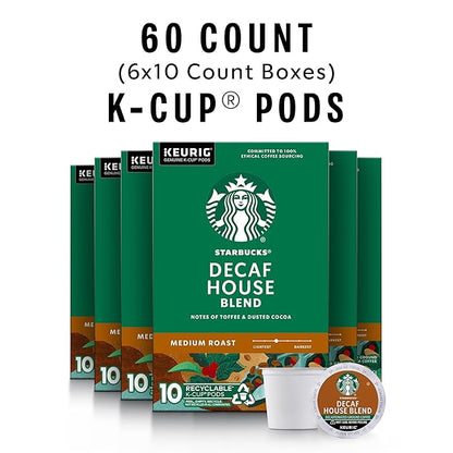 Starbucks K-Cup Coffee Pods, Medium Roast Hot or Iced Coffee, Decaf House Blend - Image 2