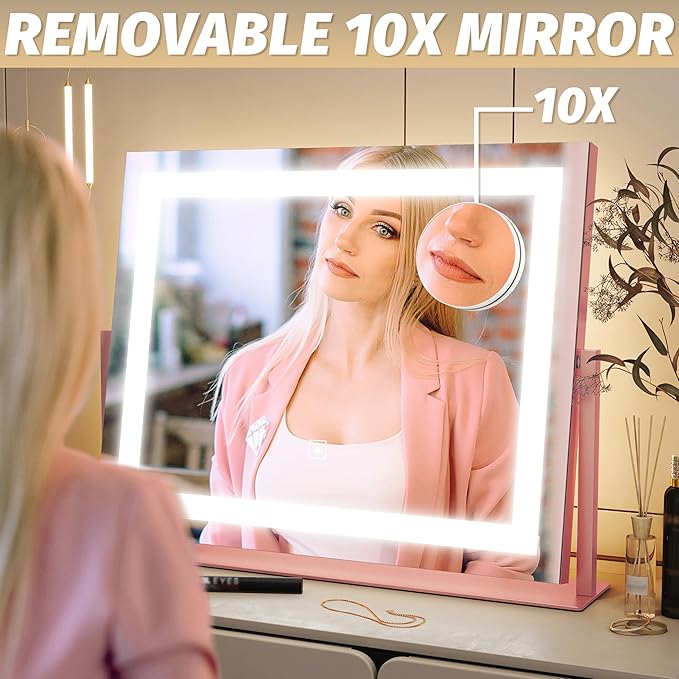 FENNIO Vanity Mirror with Lights 22''x18'' Makeup Mirror with Lights, Lighted - Image 7