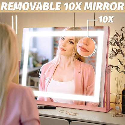 FENNIO Vanity Mirror with Lights 22''x18'' Makeup Mirror with Lights, Lighted - Image 7