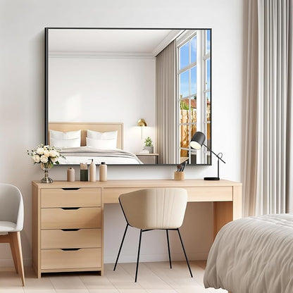 40x48inch Black Bathroom Mirror, Large Rectangular Wall Mirrors - Image 6