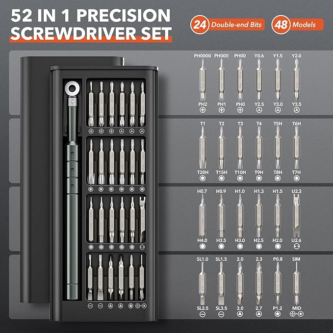 JOREST 52-IN-1 Precision Screwdriver Set, Mini Repair Tool Kit - Image 6