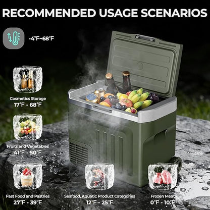 12V Portable Refrigerator, 42 Quart Dual-Voltage 12V/24V DC Car Cooler - Image 3