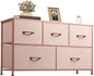 WLIVE Dresser for Bedroom with 5 Drawers, Wide Chest of Drawers, Fabric Dresser by WLIVE