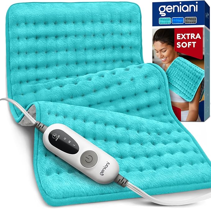 GENIANI Electric Heating Pad for Back Pain & Cramps Relief, Electric Throw by GENIANI