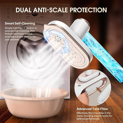 Newbealer 2In1 Pro Steam Station Iron, 1550W Turbocharged Steam - Image 9