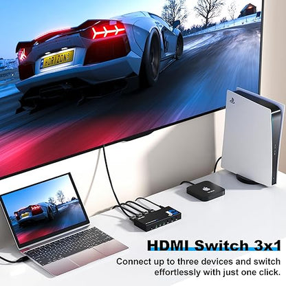 HDMI Switch 3 in 1 Out 4K@60Hz, 3Ports HDMI Switcher Splitter Selector - Image 2