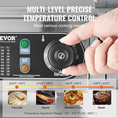 VEVOR Commercial Electric Griddle, 1600W Countertop Half-Flat Top Grill - Image 4