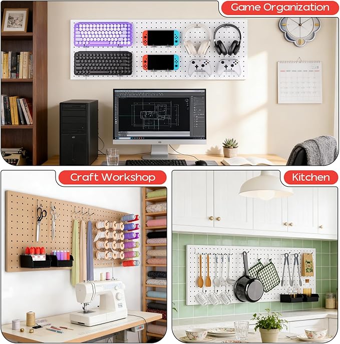 278PCS Upgraded Pegboard Hooks Assortment, Peg Board Organizer Accessories - Image 7