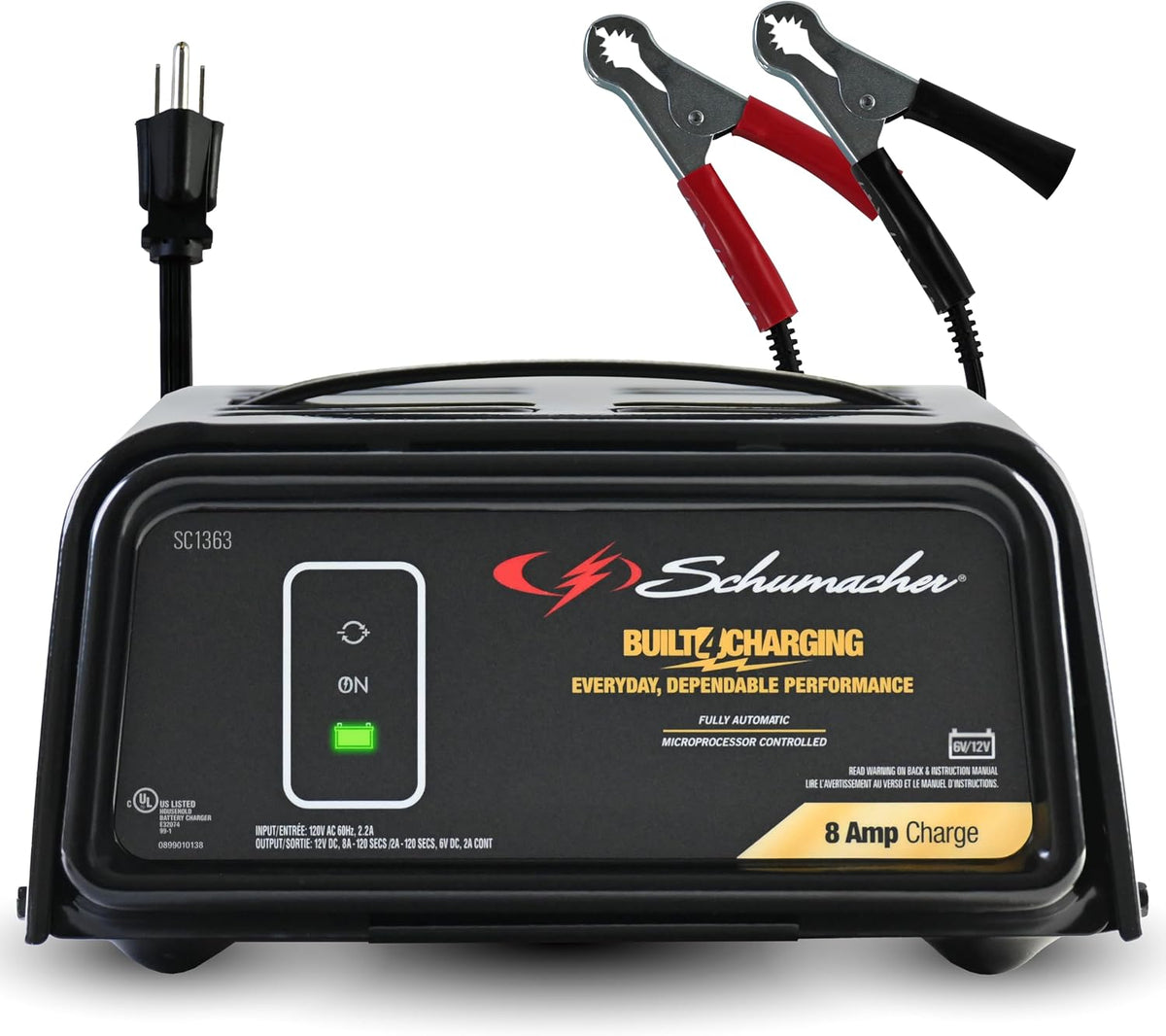 schumacher electric 8a car battery charger & maintainer, main product view