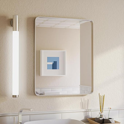 ISKM Silver Framed Mirror for Wall 20"x 16", Bathroom Vanity Mirror Anti-Rust by ISKM-IStillKeepMovin
