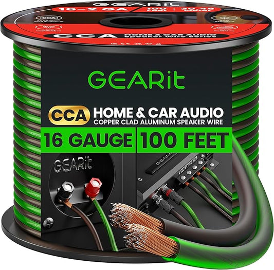 GEARit Pro Series 16AWG Speaker Wire, 16 Gauge Speaker Wire Cable Great Use by GEARit