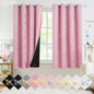 Jubilantex Rose Pink Metallic Gold Butterfly Blackout Curtains 54" Long for Small Window Girls Bedroom Nursery Window Curtains,Grommet Top 2 Panels