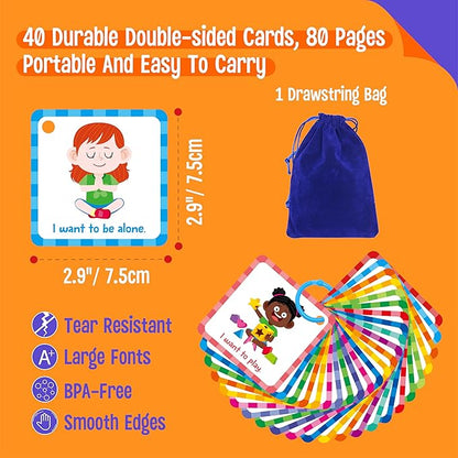 Special Needs Communication Cards, 40 Double-Sided Cards 80 Basic Special Needs - Image 2