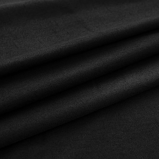 KOUFALL 72 Inch Black Curtains for Bedroom, Linen Thermal Blackout Back Tab - Image 6
