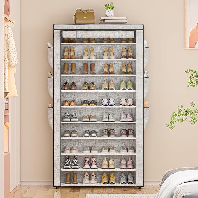 OYREL Shoe Rack 10Tier Large Capacity 50-56Pairs Beautiful Tall Shoe Shelf Free - Image 6