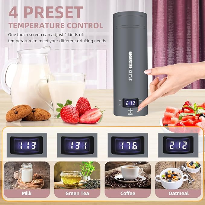 Travel Electric Kettle Portable Small Mini Tea Coffee Kettle Water Boiler - Image 2
