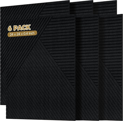 Autorific Acoustic Wall Panels, 6 Pack Total Size 72 x 48 Inches, Self-Adhesive by AUTORIFIC
