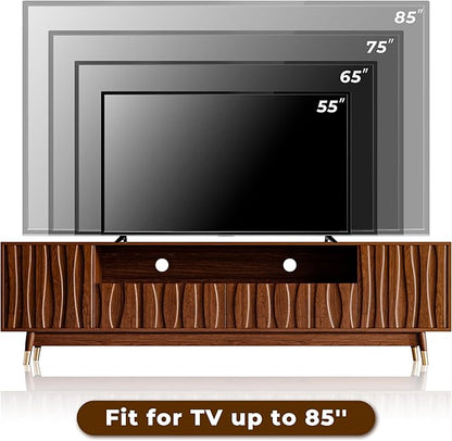 ATJafurn 78‘’ Brown Walnut Finish TV Stand - Image 6
