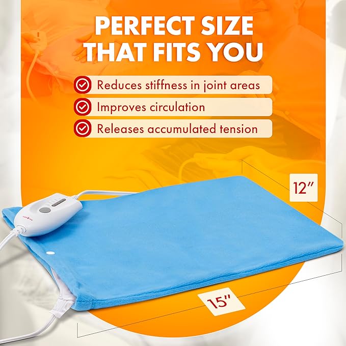 TheraCare Electric Heating Pad | Dry Heat Therapy | 4 Adjustable Heat Settings - Image 6