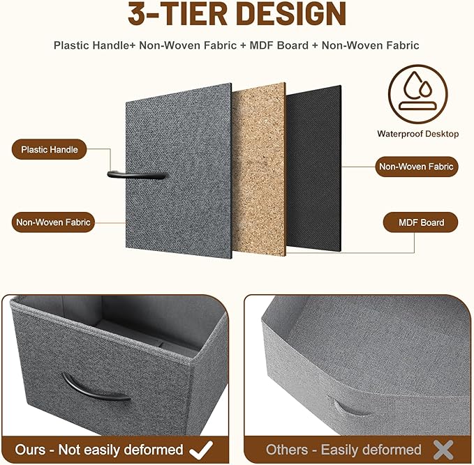 Dresser for Bedroom with 5 Drawers, Chest of Drawers, Storage Drawers Organizer - Image 6
