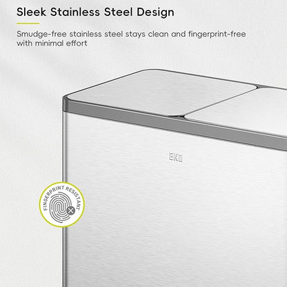EKO EcoCasa Plus 2 x 10.6 Gal Dual Recycling Trash Can - Image 9