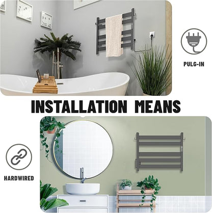 K&KALONZO Towel Warmer for Bathroom, Wall-Mounted 5-Bar Heated Towel Rack - Image 4