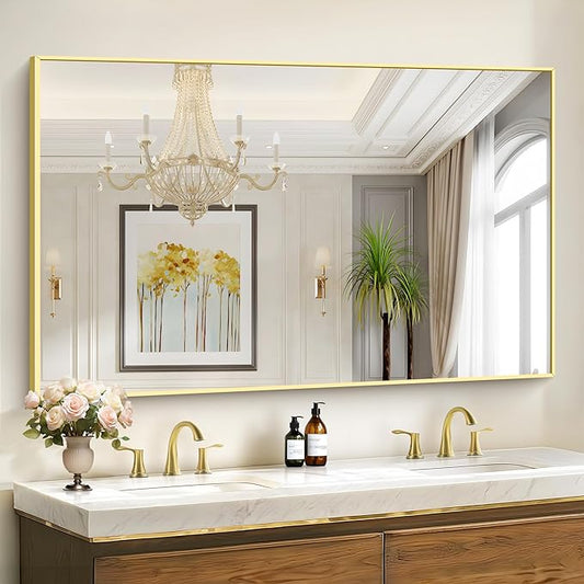 36x55inch Bathroom Mirror, Large Rectangular Wall Mirror by Welcometocofeny