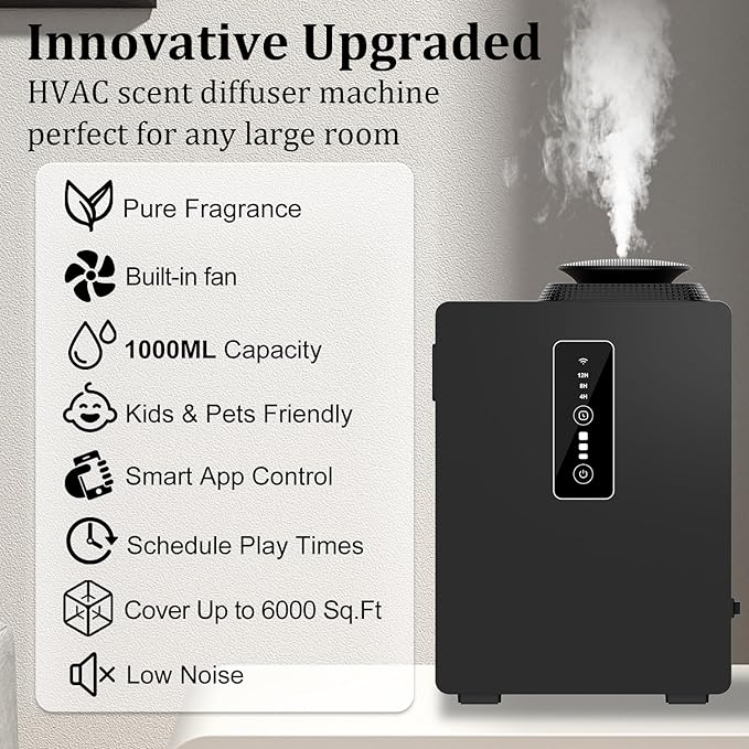 2026 Upgraded 1000ML HVAC Scent Diffuser Machine Kit, Includes 2 Premium Oils - Image 2