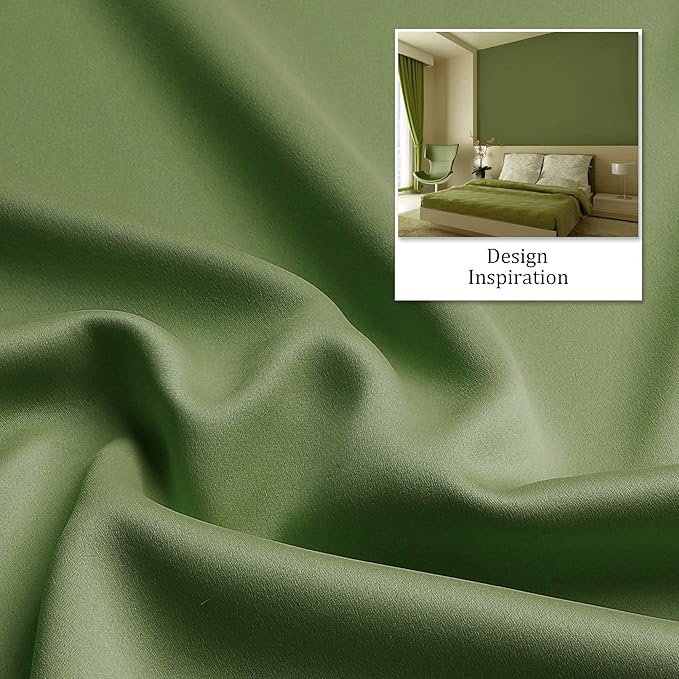 DUALIFE Sage Green Solid Curtains - Image 4
