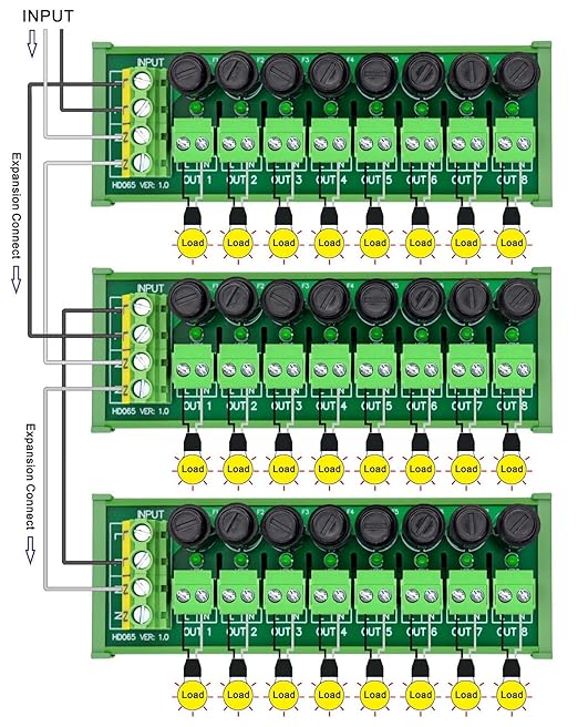 DIN Rail Mount AC 24-250V 8 Channel Pluggable Side Wiring Terminal Block Power - Image 6