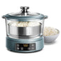 COOK WITH COLOR 3L Glass Mini Low Carb Rice Cooker – Holds 2 Cups Raw/Makes 6 by CookwithColor