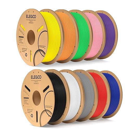 ELEGOO PLA Filament Bundle 10KG, 1.75mm 3D Printer Filament Dimensional by ELEGOO